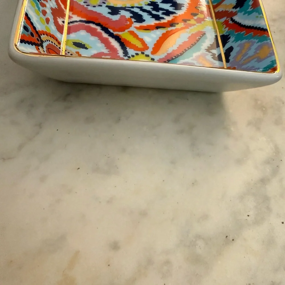 Stella & Dot Ceramic Colorful Rectangular Tray